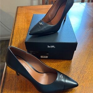 Coach Patrice Black Leather Heels